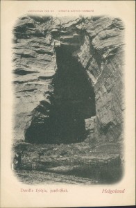 Alte Ansichtskarte Helgoland, Dunkle Höhle