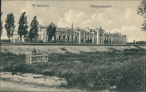 Alte Ansichtskarte Waukawysk / Wołkowysk, Hauptbahnhof