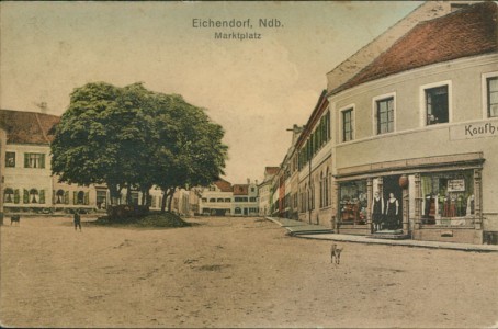 Alte Ansichtskarte Eichendorf, Marktplatz