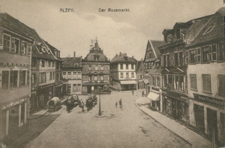 Alte Ansichtskarte Alzey, Der Rossmarkt