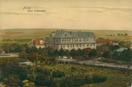 Alte Ansichtskarte Alzey, Neue Volksschule