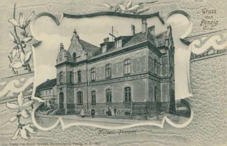 Alte Ansichtskarte Penzig / Pieńsk, Kaiserl. Postamt