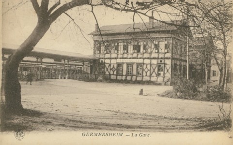 Alte Ansichtskarte Germersheim, Bahnhof