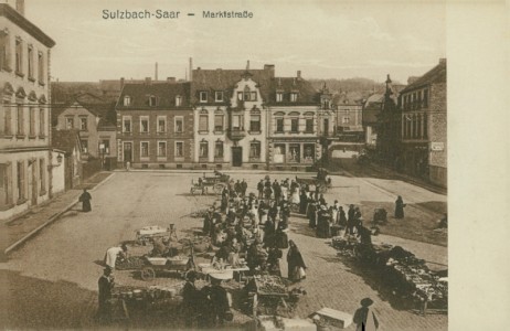 Alte Ansichtskarte Sulzbach/Saar, Marktstraße