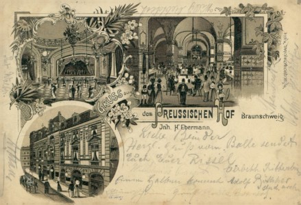 Alte Ansichtskarte Braunschweig, Gruss aus dem Preussischen Hof
