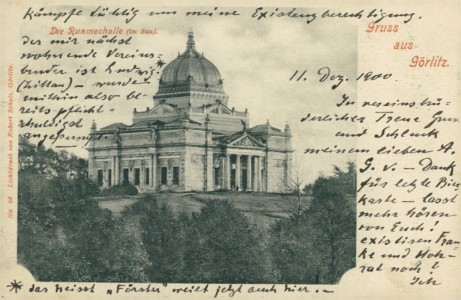 Alte Ansichtskarte Gruss aus Görlitz, Die Ruhmeshalle (im Bau)