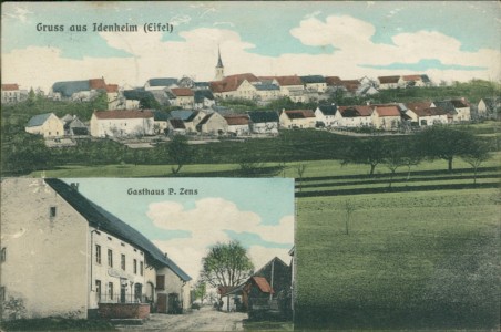 Alte Ansichtskarte Gruss aus Idenheim (Eifel), Gesamtansicht, Gasthaus P. Zens