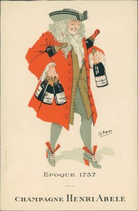Alte Ansichtskarte Champagne Henri Abelé, Epoque 1757, sign. A. Rapéno (KEINE AK-RÜCKSEITE)