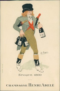 Alte Ansichtskarte Champagne Henri Abelé, Epoque 1800, sign. A. Rapéno (KEINE AK-RÜCKSEITE)