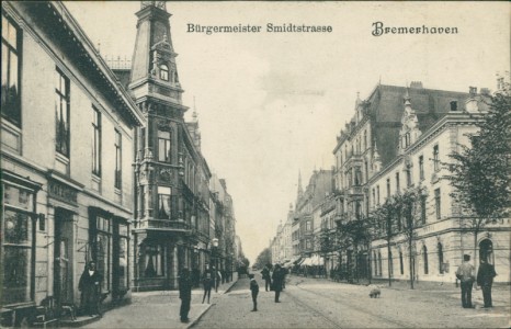 Alte Ansichtskarte Bremerhaven, Bürgermeister Smidtstrasse