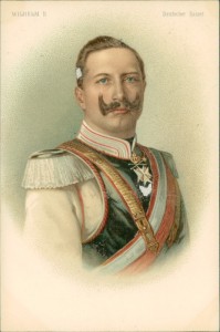 Alte Ansichtskarte Wilhelm II, Deutscher Kaiser (PAPIERABSCHÜRFUNGEN AM KOPF LINKS UND UNTER DEM KREUZ)