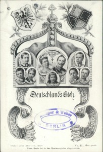 Alte Ansichtskarte Deutschlands Stolz, Kaiser Wilhelm II mit Frau und Kindern