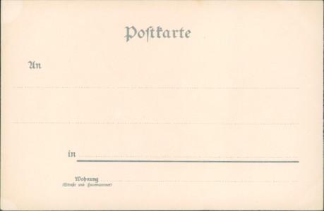 Adressseite der Ansichtskarte Wilhelm II, Deutscher Kaiser (PAPIERABSCHÜRFUNGEN AM KOPF LINKS UND UNTER DEM KREUZ)