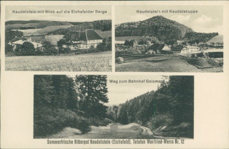 Alte Ansichtskarte Keudelstein, Sommerfrische Rittergut Keudelstein (Eichsfeld)