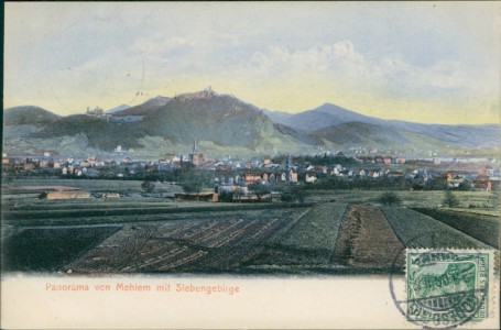 Alte Ansichtskarte Bad Godesberg-Mehlem, Panorama mit Siebengebirge