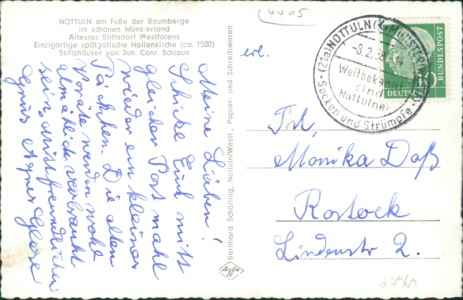 Adressseite der Ansichtskarte Nottuln, St. Martin