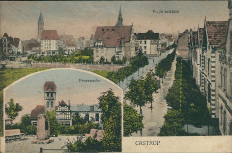 Alte Ansichtskarte Castrop-Rauxel, Viktoriastraße, Feuerwache