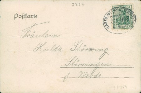 Adressseite der Ansichtskarte Ennepetal-Altenvoerde, Teilansicht