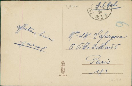 Adressseite der Ansichtskarte Mettmann, Teilansicht