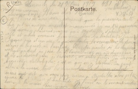 Adressseite der Ansichtskarte Linnich, Roerdorferstraße