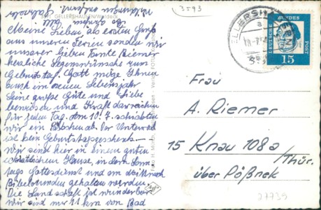 Adressseite der Ansichtskarte Edertal-Gellershausen, Gesamtansicht