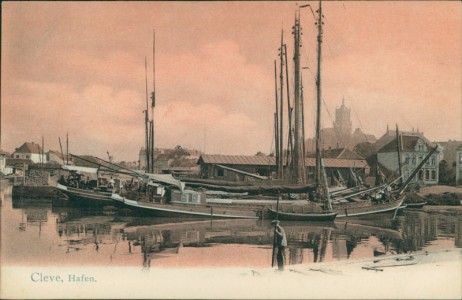Alte Ansichtskarte Kleve, Hafen