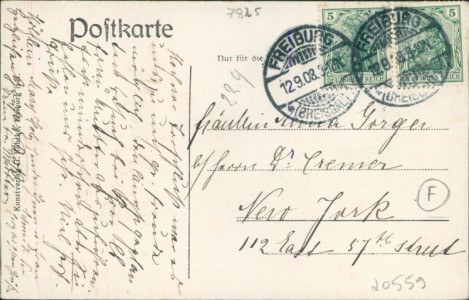 Adressseite der Ansichtskarte Lenzkirch-Saig, Saiger Höhe (BESCHNITTEN)