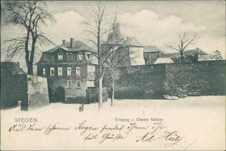 Alte Ansichtskarte Siegen, Eingang z. Oberen Schloss