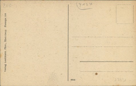 Adressseite der Ansichtskarte Rheinberg, Königl. Amtsgericht