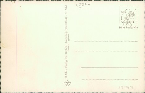 Adressseite der Ansichtskarte Iserlohn, Haus Seilersee, VW Käfer