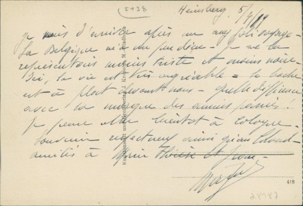 Adressseite der Ansichtskarte Heinsberg, Hochstraße