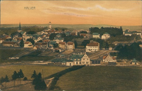 Alte Ansichtskarte Halver, Gesamtansicht mit Bahnhof