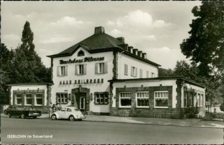 Alte Ansichtskarte Iserlohn, Haus Seilersee, VW Käfer