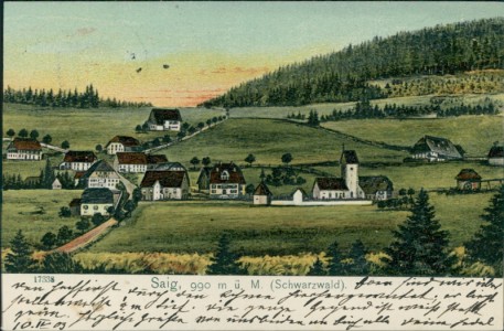 Alte Ansichtskarte Lenzkirch-Saig, Gesamtansicht