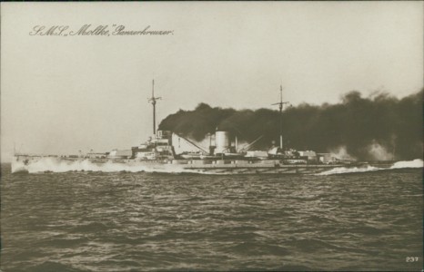 Alte Ansichtskarte S. M. S. Moltke, Panzerkreuzer