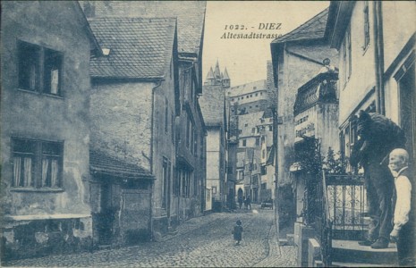 Alte Ansichtskarte Diez, Altestadtstrasse