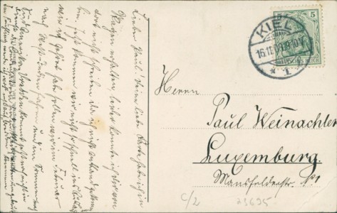 Adressseite der Ansichtskarte Torpedoboots-Manöver, Torpedoboot