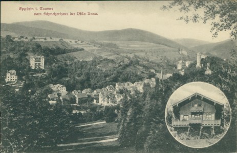 Alte Ansichtskarte Eppstein, Ansicht vom Schweizerhaus der Villa Anna