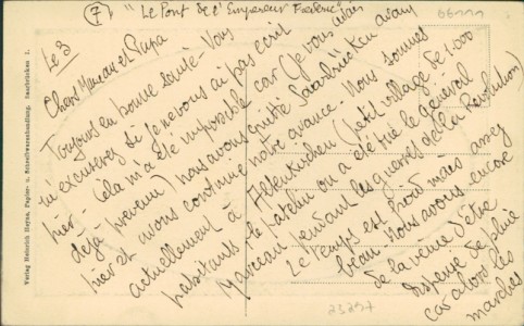 Adressseite der Ansichtskarte Saarbrücken, Kaiser Friedrich-Brücke