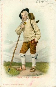 Alte Ansichtskarte Vacher - Uri - Urnersenn, Mann in Tracht