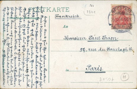 Adressseite der Ansichtskarte Eisenbach (Hochschwarzwald), Gesamtansicht