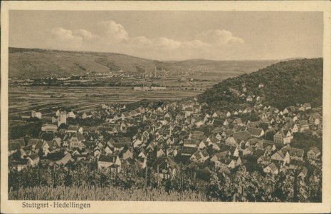 Alte Ansichtskarte Stuttgart-Hedelfingen, Gesamtansicht