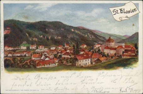 Alte Ansichtskarte St. Blasien, Gesamtansicht