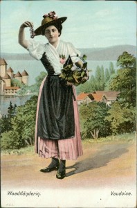 Alte Ansichtskarte Waadtländerin / Vaudoise, Frau in Tracht