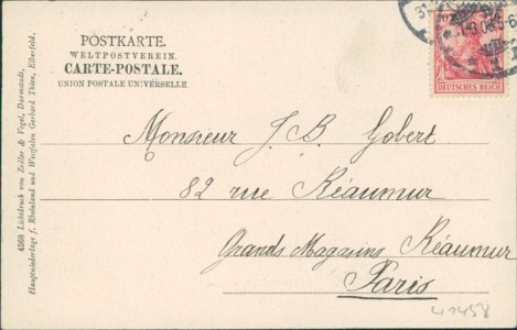 Adressseite der Ansichtskarte Osnabrück, Museum