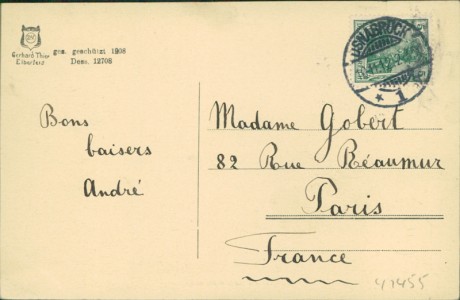 Adressseite der Ansichtskarte Osnabrück, Ansicht vom Musenberge, Windmühle