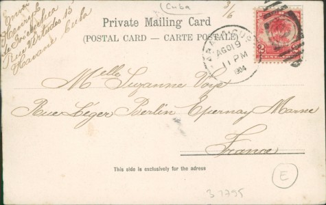 Adressseite der Ansichtskarte Havanna / Habana, Avenida de la Republica