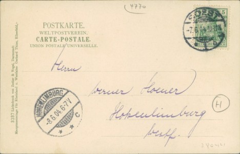 Adressseite der Ansichtskarte Soest, Rathaus