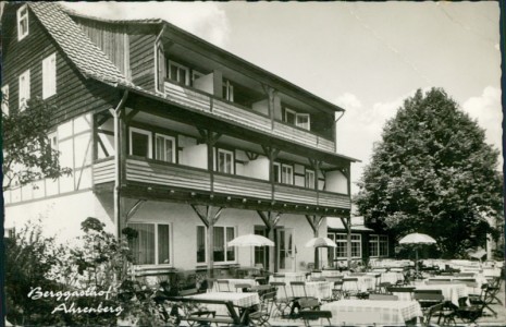 Alte Ansichtskarte Bad Sooden-Allendorf-Ahrenberg, Berggasthof Ahrenberg (RIESENGROßE ECKKNICKE)